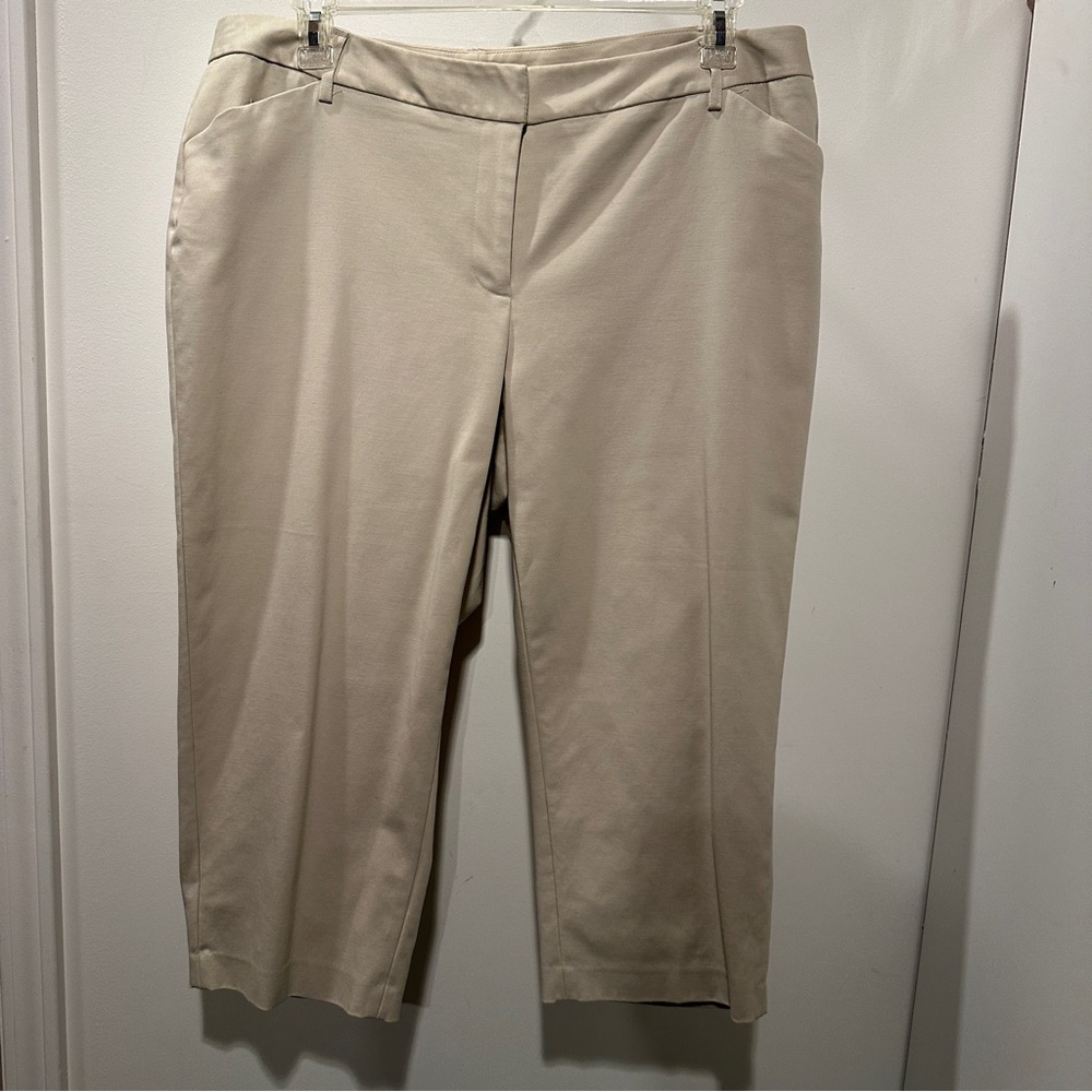 Rafaella Curvy Beige Capri Pants - 18W